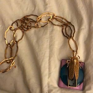 Gorgeous Tory Burch beetle necklace